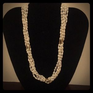 14k gold & pearl multi-strand necklace